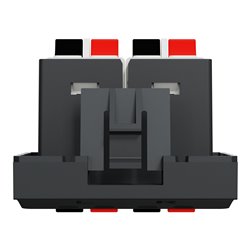 Prise haut-parleur 2 sorties rouge + noir Unica NU348654 anthracite 2 modules mécansime seul