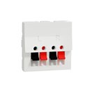 Prise haut-parleur 2 sorties rouge + noir Unica NU348618 Blanc 2 modules mécanisme seul
