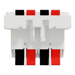 Prise haut-parleur 2 sorties rouge + noir Unica NU348618 Blanc 2 modules mécanisme seul