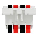 Prise haut-parleur 2 sorties rouge + noir Unica NU348618 Blanc 2 modules mécanisme seul