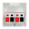 Prise haut-parleur 2 sorties rouge + noir Unica NU348618 Blanc 2 modules mécanisme seul