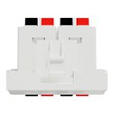Prise haut-parleur 2 sorties rouge + noir Unica NU348618 Blanc 2 modules mécanisme seul