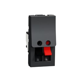 Prise haut-parleur 1 sortie rouge + noir Unica NU348754 anthracite 1 module mécanisme seul