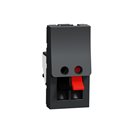 Prise haut-parleur 1 sortie rouge + noir Unica NU348754 anthracite 1 module mécanisme seul