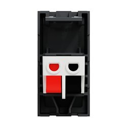 Prise haut-parleur 1 sortie rouge + noir Unica NU348754 anthracite 1 module mécanisme seul