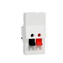 Prise haut-parleur 1 sortie rouge + noir Unica NU348718 Blanc 1 module mécanisme seul