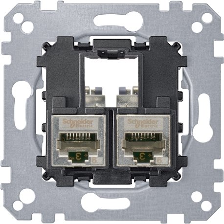 Prise double RJ45 équipée S-One Cat6 FTP/STP blindé D-Life MTN4576-0022 mécanisme seul Prise double RJ45 équipée S-One Cat6 FTP/STP blindé D-Life MTN4576-0022 mécanisme seul