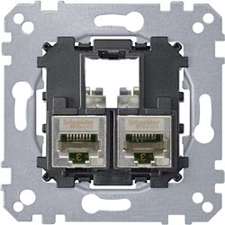 Prise double RJ45 équipée S-One Cat5 FTP/STP blindé D-Life MTN4575-0012 mécanisme seul 
