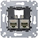 Prise double RJ45 équipée S-One Cat5 FTP/STP blindé D-Life MTN4575-0012 mécanisme seul 