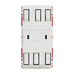 Prise double lumineuse 2P+T FR 45° détrompage Unica NU306103S Rouge mécanisme seul