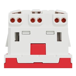 Prise double lum 2P+T FR 45° connexion rapide Unica NU306903S Rouge mécanisme seul