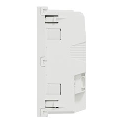 Prise double lum 2P+T DE 45° bornier à vis Unica NU306718AS Blanc mécanisme seul