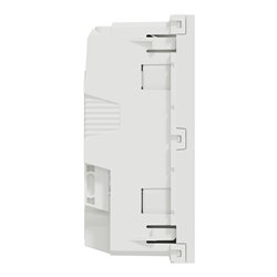Prise double lum 2P+T DE 45° bornier à vis Unica NU306718AS Blanc mécanisme seul