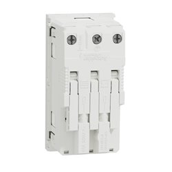 Prise double lum 2P+T DE 45° bornier à vis Unica NU306718AS Blanc mécanisme seul