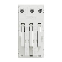 Prise double lum 2P+T DE 45° bornier à vis Unica NU306718AS Blanc mécanisme seul