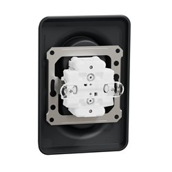 Prise double 2P+T pour boîte 1P FR vis Unica NU406954 anthracite mécanisme et plaque