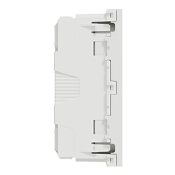 Prise double 2P+T FR 45° goul connexion rapide Unica NU306918T Blanc mécanisme seul