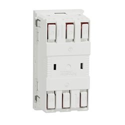 Prise double 2P+T FR 45° goul connexion rapide Unica NU306918T Blanc mécanisme seul