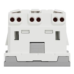 Prise double 2P+T FR 45° connexion rapide Unica NU306930 Aluminium mécanisme seul