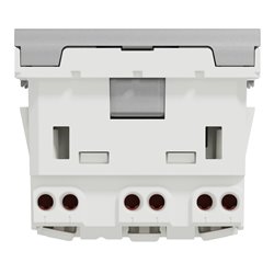 Prise double 2P+T FR 45° connexion rapide Unica NU306930 Aluminium mécanisme seul