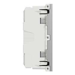 Prise double 2P+T FR 45° connexion rapide Unica NU306930 Aluminium mécanisme seul