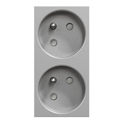 Prise double 2P+T FR 45° connexion rapide Unica NU306930 Aluminium mécanisme seul