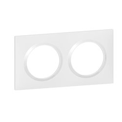 Plaque carrée dooxie 2 postes finition Blanc 600802