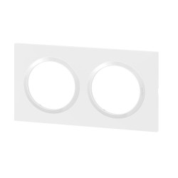 Plaque carrée dooxie 2 postes finition Blanc 600802