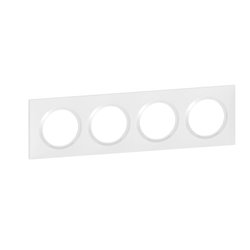 Plaque carrée dooxie 4 postes finition Blanc 600804