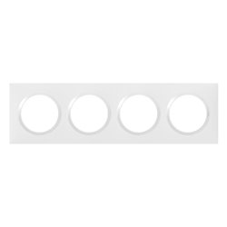 Plaque carrée dooxie 4 postes finition Blanc 600804