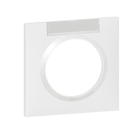 Plaque carrée dooxie 1 poste finition blanc avec porte-etiquette 600942