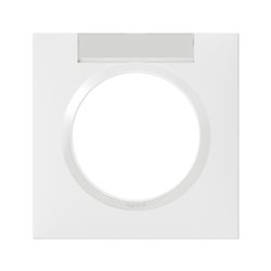 Plaque carrée dooxie 1 poste finition blanc avec porte-etiquette 600942