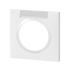 Plaque carrée dooxie 1 poste finition blanc avec porte-etiquette 600942