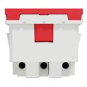 Prise double 2P+T DE 45° bornier à vis Unica NU306703A Rouge mécanisme seul