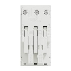 Prise double 2P+T DE 45° bornier à vis Unica NU306718A Blanc mécanisme seul