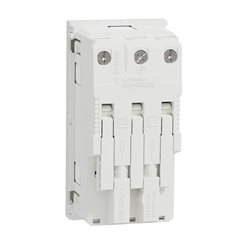 Prise double 2P+T DE 45° bornier à vis Unica NU306718A Blanc mécanisme seul