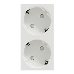 Prise double 2P+T DE 45° bornier à vis Unica NU306718A Blanc mécanisme seul