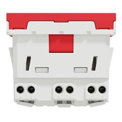 Prise double 2P+T FR 45° connexion rapide détrompage Unica NU306103 Rouge mécanisme seul