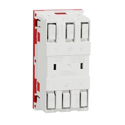 Prise double 2P+T FR 45° connexion rapide détrompage Unica NU306103 Rouge mécanisme seul