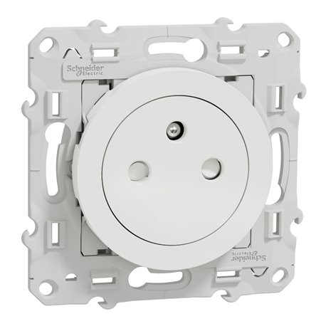 Prise de courant 2P+T affleurante Odace S520052 Blanc Prise de courant 2P+T affleurante Odace S520052 Blanc