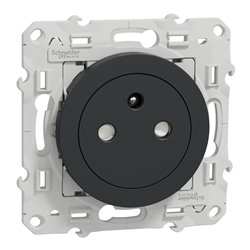 Prise de courant 2P+T affleurante connexion rapide Odace  S540052 Anthracite 