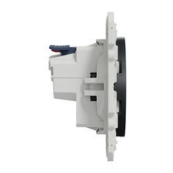 Prise de courant 2P+T affleurante connexion rapide Odace  S540052 Anthracite 