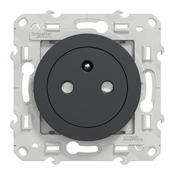 Prise de courant 2P+T affleurante connexion rapide Odace  S540052 Anthracite 