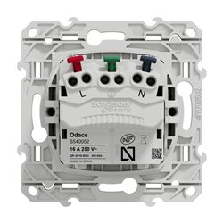 Prise de courant 2P+T affleurante connexion rapide Odace  S540052 Anthracite 