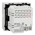 Prise chargeur USB double rapide 18W 3,4A type A+C Unica NU301918 Blanc 2 modules