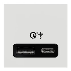 Prise chargeur USB double rapide 18W 3,4A type A+C Unica NU301918 Blanc 2 modules