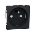 Prise 2P+T FR 90° vis Unica NU303954 anthracite mécanisme seul