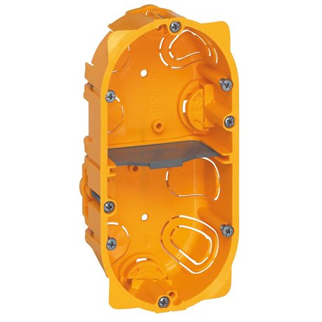 Boite 2 postes 4 a 5 modules Batibox pour cloisons seches profondeur 40mm 080042 Boite 2 postes 4 a 5 modules Batibox pour cloisons seches profondeur 40mm 080042