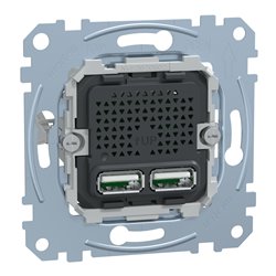 Prise chargeur double USB A+A 2.1 A D-Life MTN4366-0100 mécanisme seul 