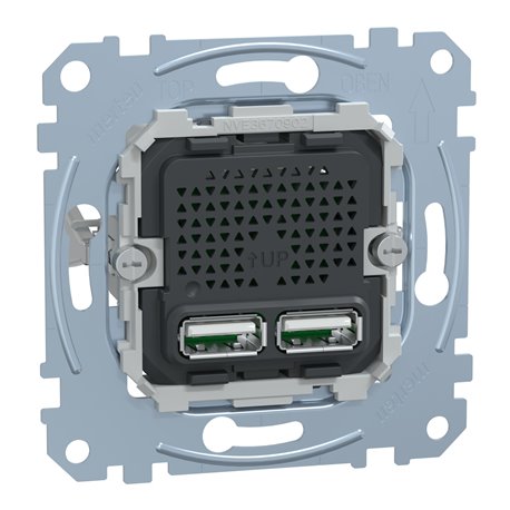 Prise chargeur double USB A+A 2.1 A D-Life MTN4366-0100 mécanisme seul 